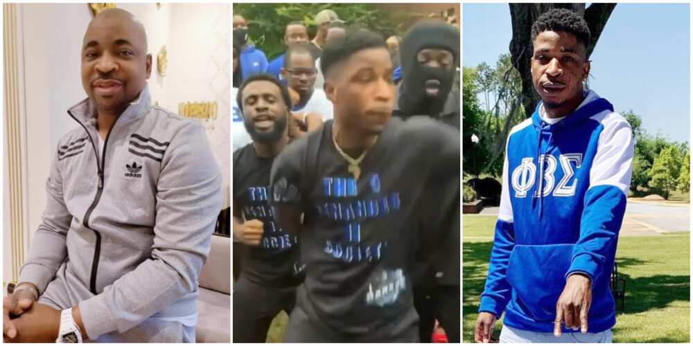 Carry on, MC Oluomo Hails Son Kenny as He Joins Fraternity in American University