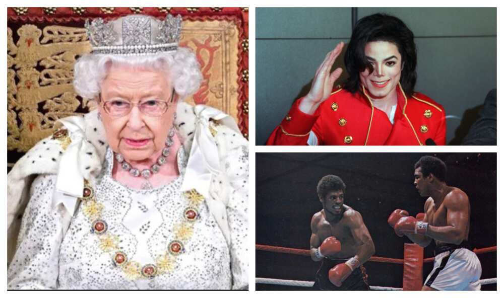 Queen Elizabeth, Muhammed Ali, Michael Jackson