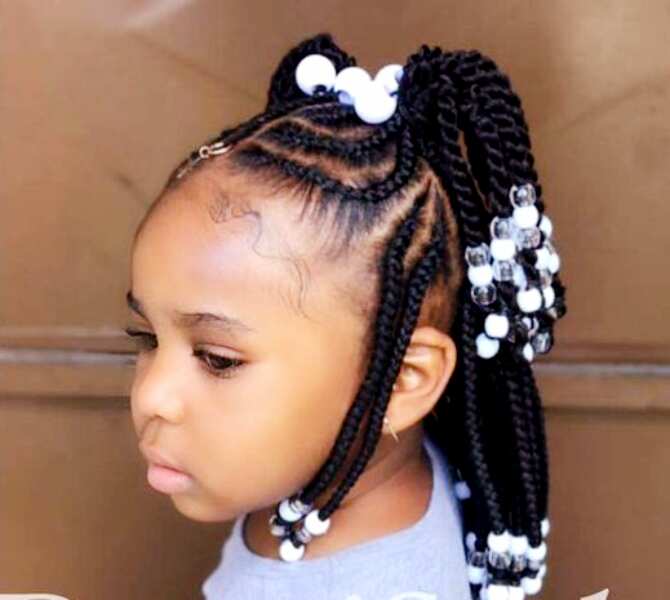 Kids hairstyle store with beads