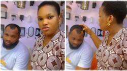 "How did I fall in love with you?" Lady battles her man with bald head, funny video goes viral