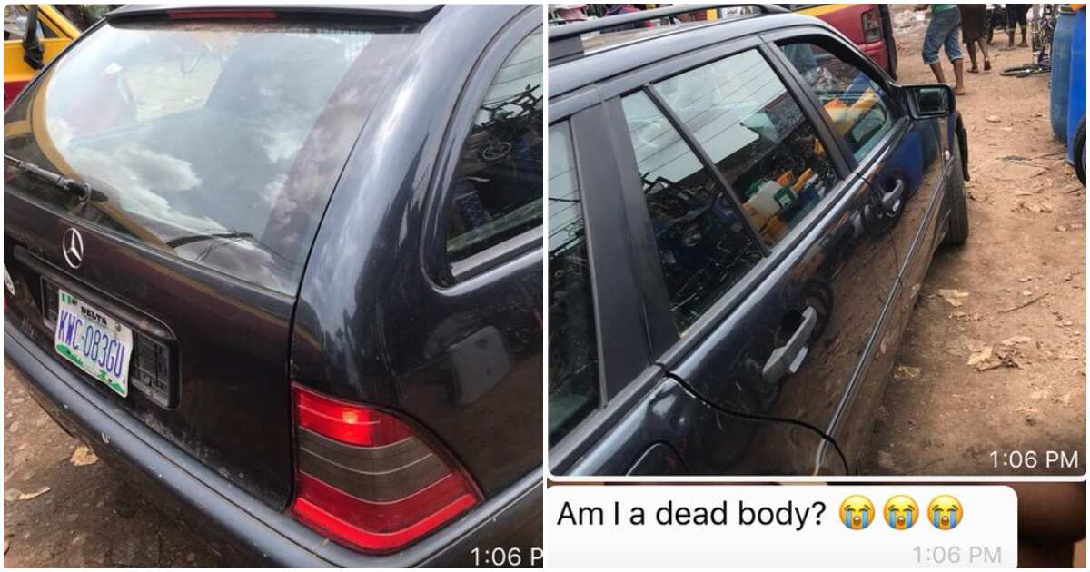Am I a dead body? - Man queries as old model Mercedes-Benz arrives to pick him