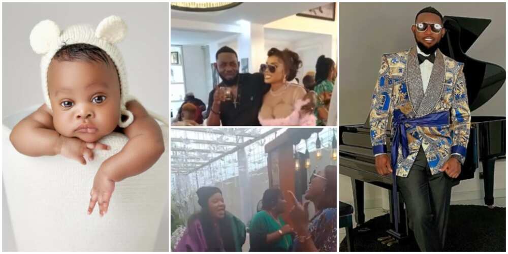 Celebs storm AY's luxury mansion for daughter's christening party