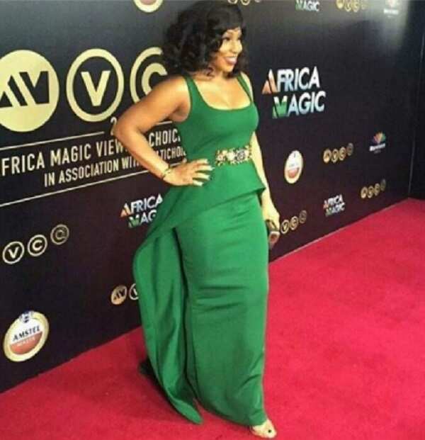 A photo of Rita Dominic on the red carpet.