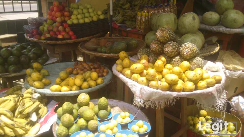 Traders at the market decry low sales despite the affordability of availability of some fruits that are in season. Photo credit: Esther Odili