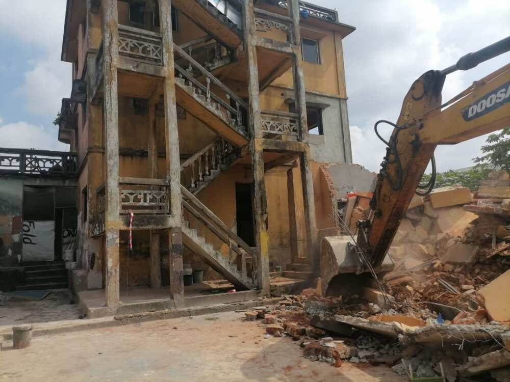 A collapsed building in Ikorodu area of Lagos