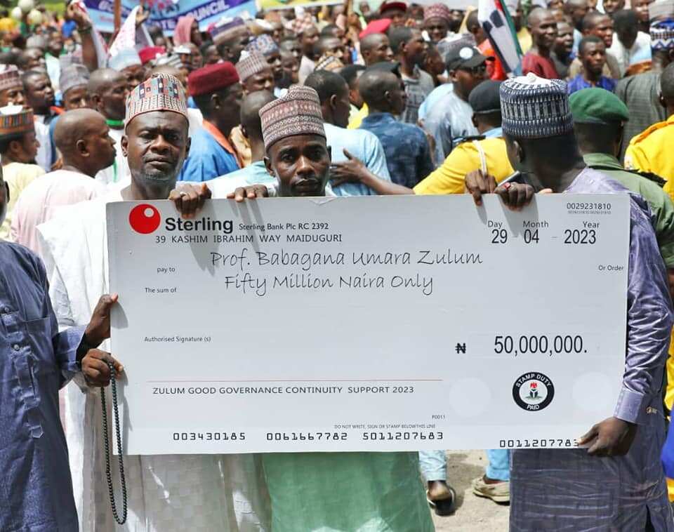 An ba Zulum kyautar N50m Hoto: @govborno