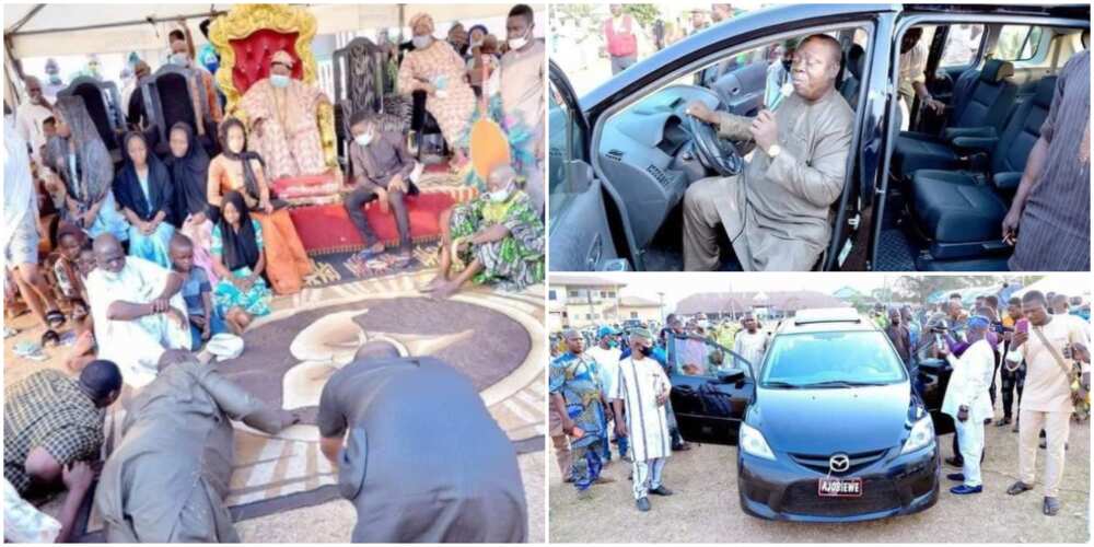 Alaafin of Oyo gifts car to popular praise singer Ajobiewe (photos)