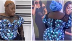 Lady's corset ankara style leaves netizens scratching their heads: "Not for her figure"