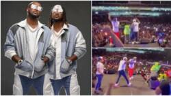 P-Square: Singers join forces as they throw overexcited fan off stage during performance, video goes viral