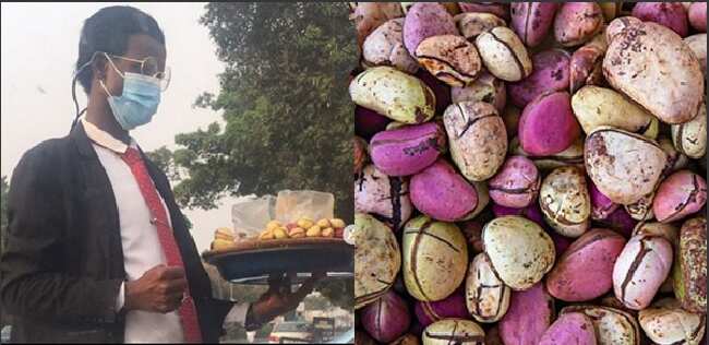 Kola nut seller spotted hawking his wares wearing suits and tie