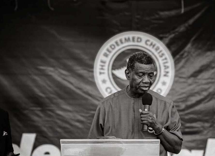 Pastor Adeboye on pulpit