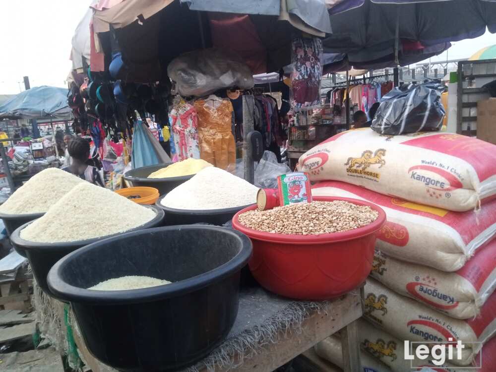 Bag of rice, Bag of beans, Bag of garri, Lagos market