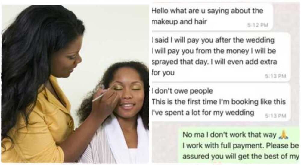 Bride rains insult on makeup artist.