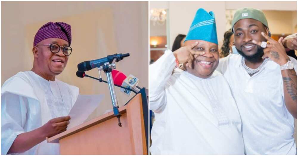 Governor Oyetola with Davido and his senator uncle