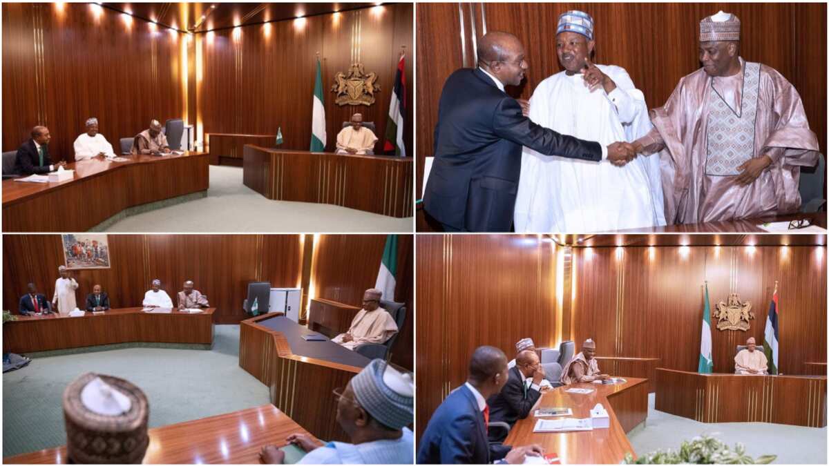 Buhari meets Emefiele, APC Governors, EFCC chairman, top PDP governor, others over naira redesign