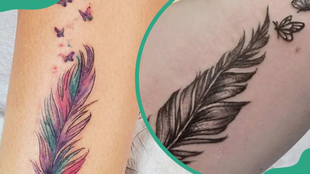 Butterfly feather tattoos