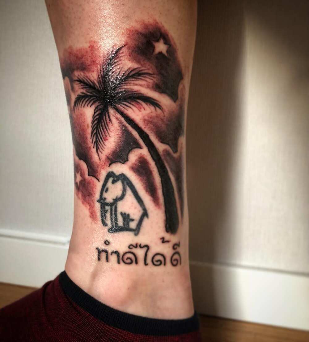 palm tree silhouette tattoo