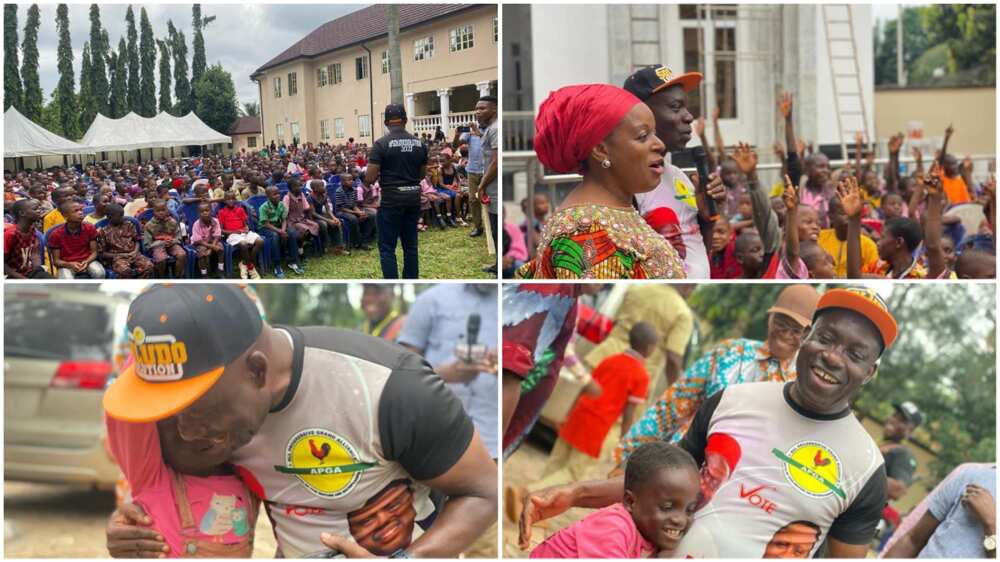 Anambra Decides: Many Children Gather at Soludo's House, Pray for Him to win Governorship Election