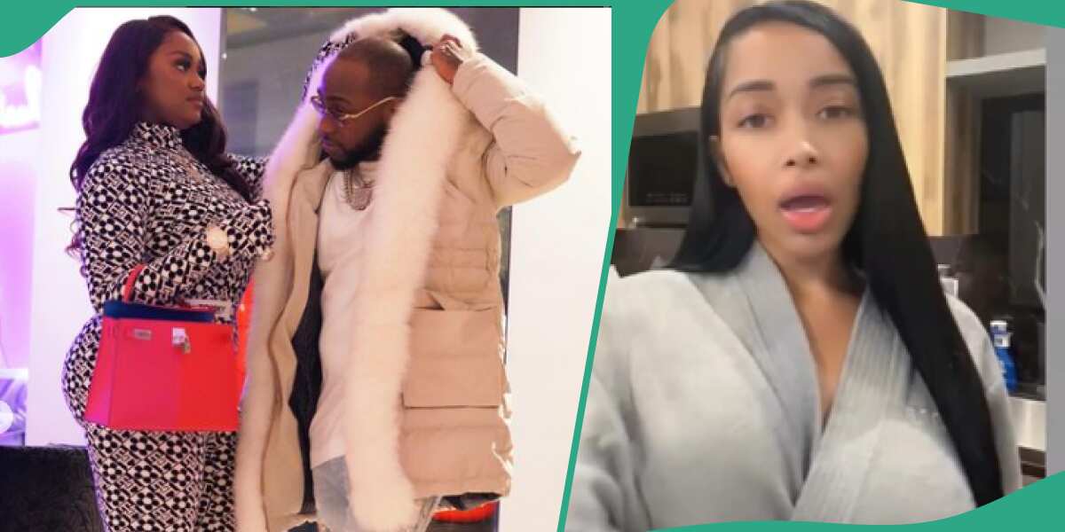 Find out more as US model linked to Davido's leaked crying tape sends messages to Chioma (video)