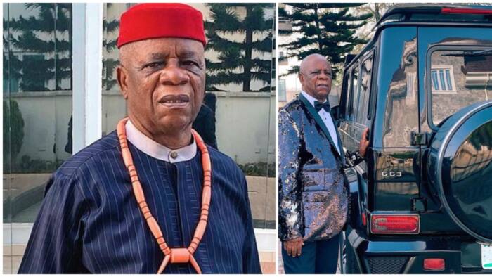 Laura Ikeji shows off her dad posing with his latest Mercedes Benz car as he celebrates birthday