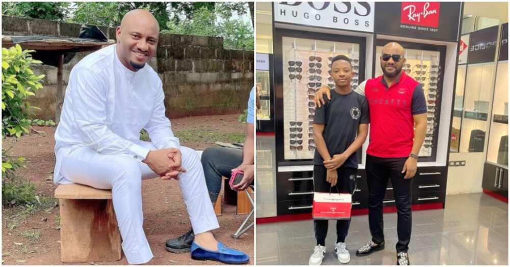 Yul Edochie takes son Karl Edochie out for shopping