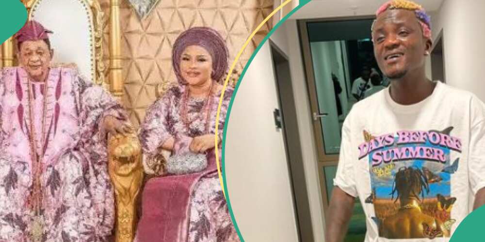 Nigerian singer Portable with late Alaafin and queen Dami