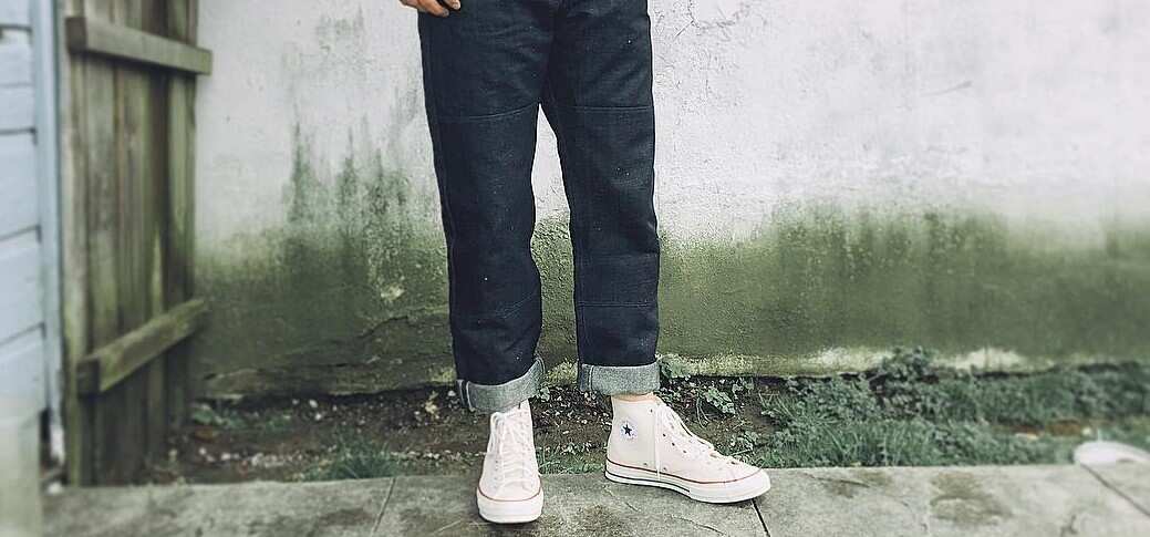 Cuffed jeans best sale with converse