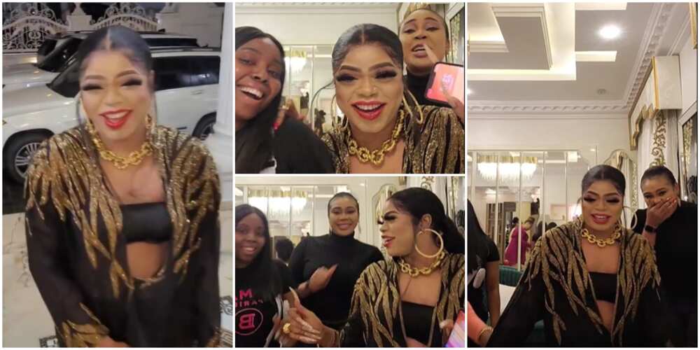 Girls Night Out: MC Oluomo’s Wealthy Girlfriend Ehi Ogbebor Hangs Out With Bobrisky in Her Palatial Mansion