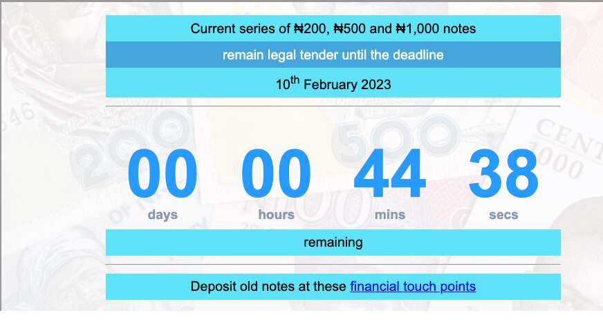 new naira notes countdown