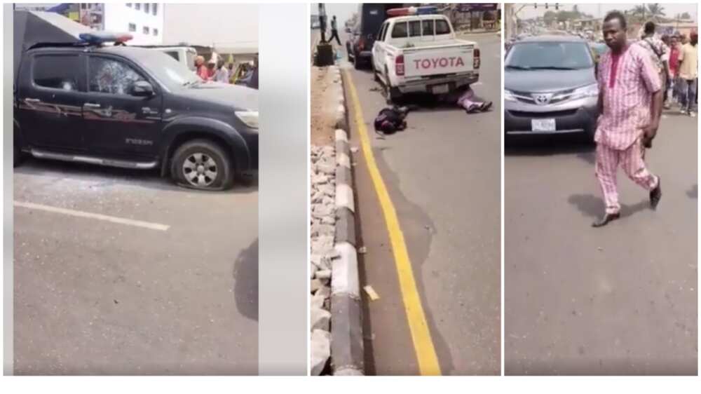 Breaking: Tension in Ibadan as Robbers Attack Bullion Van, Kill Policemen, Others, Video Emerges
