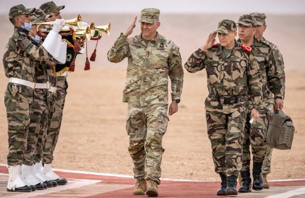 US Army General Stephen J. Townsend (centre) commander of the US Africa Command (AFRICOM)