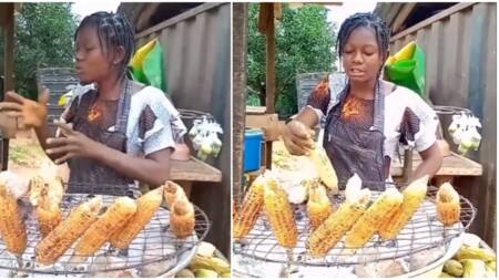 She's not in school: Corn seller who scored 279 in JAMB wows man as she interacts in 'clean' English in video