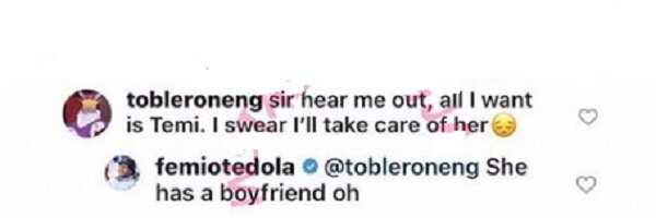 She has a boyfriend o - Billionaire Femi Otedola tells daughter Temi's admirer