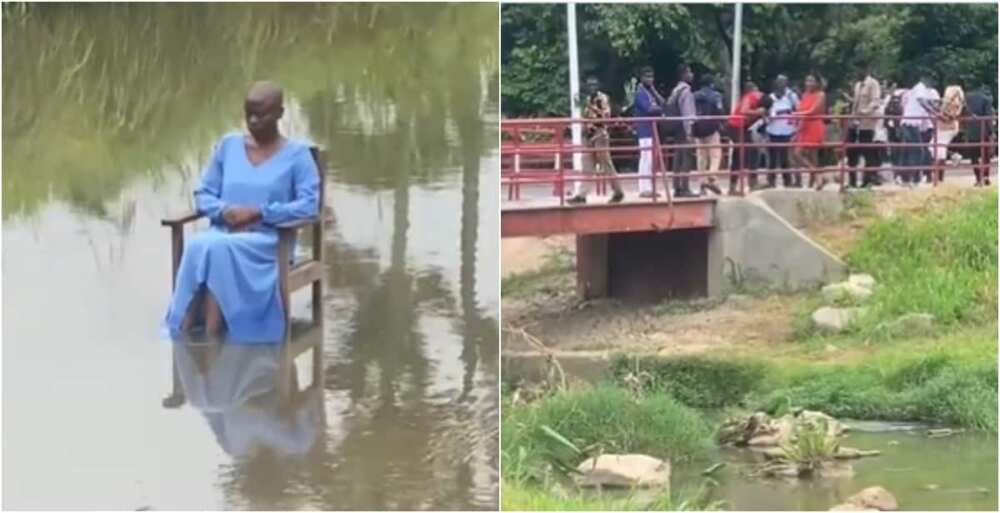 KNUST, Bibini, 6 hours, girl sitting in middle of river KNUST, Bibini, 6 hours, girl sitting in middle of river