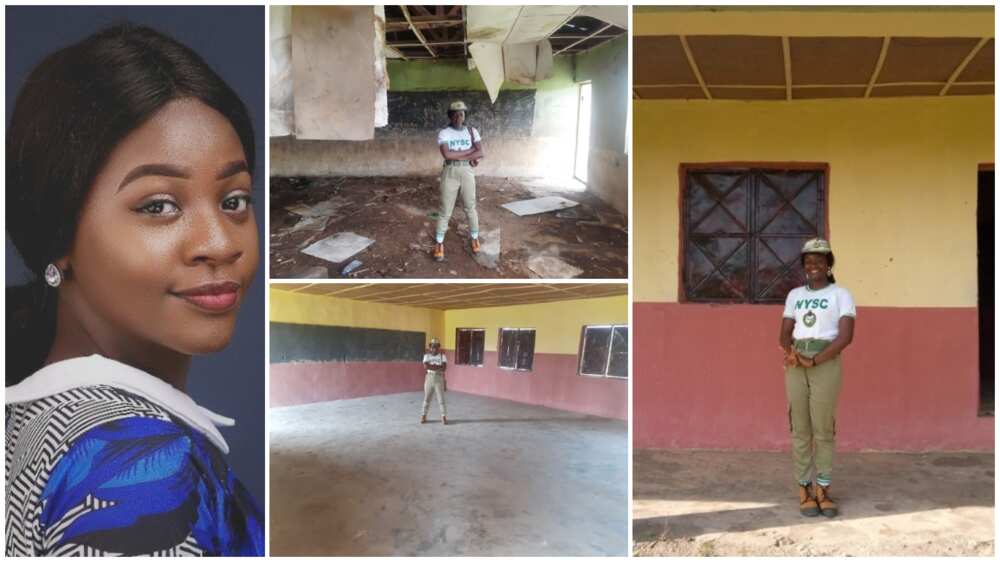 Corper renovates broken classroom in Kogi, fixes roof, walls during service year