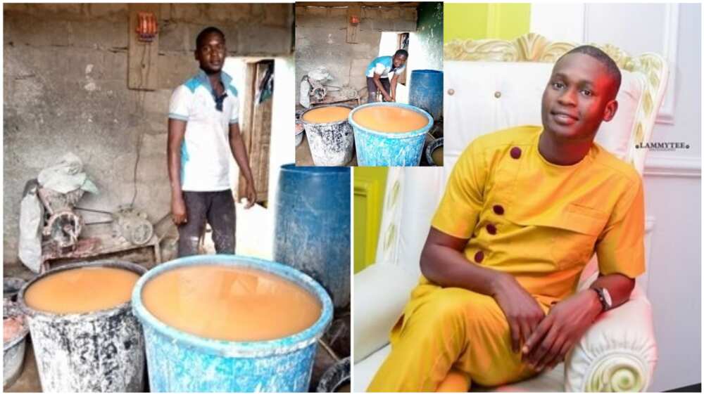 Nigerian student shows dignity in labour, showcases his pap business