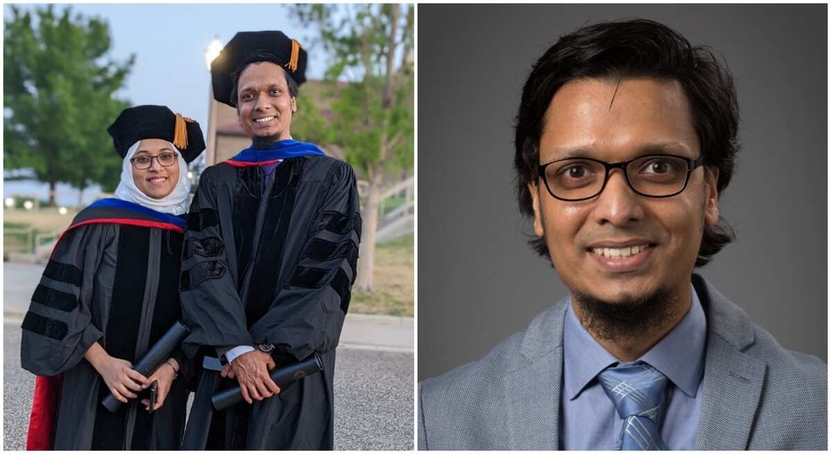 Man and his wife finish their PhD from the same university, collect certificate same day, share cute photo