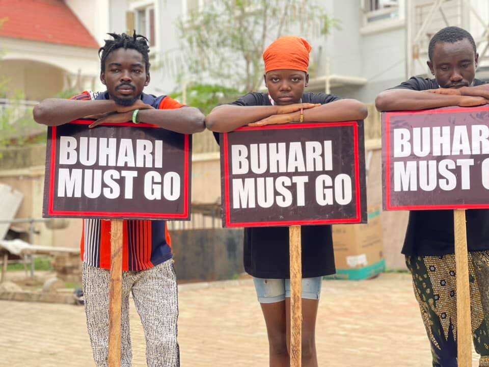 Motorists Stranded as BuhariMustGo Protesters Block Abuja Airport Road