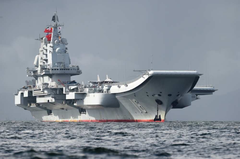 The Liaoning, seen here in 2017, is China's first aircraft carrier