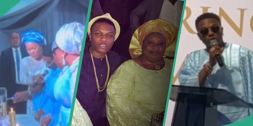 Wizkid at his mother's burial
