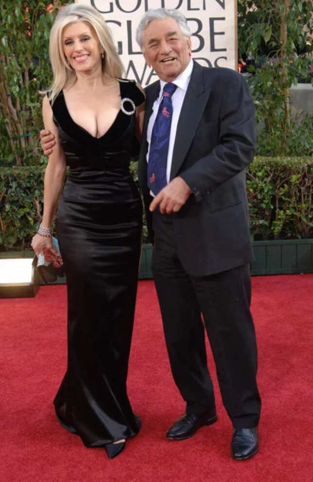 Falk had been married to actress Shera Danese since 1977. The couple poses for photographs at the Golden Globe Awards in Beverly Hills in 2006.