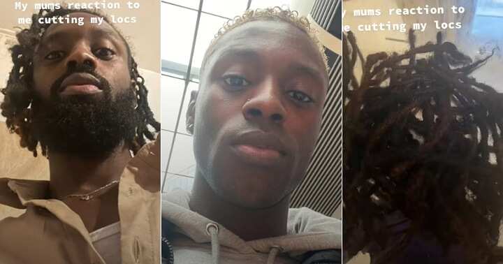 Man with new hairstyle shares mum's reaction, cut down dreadlocks