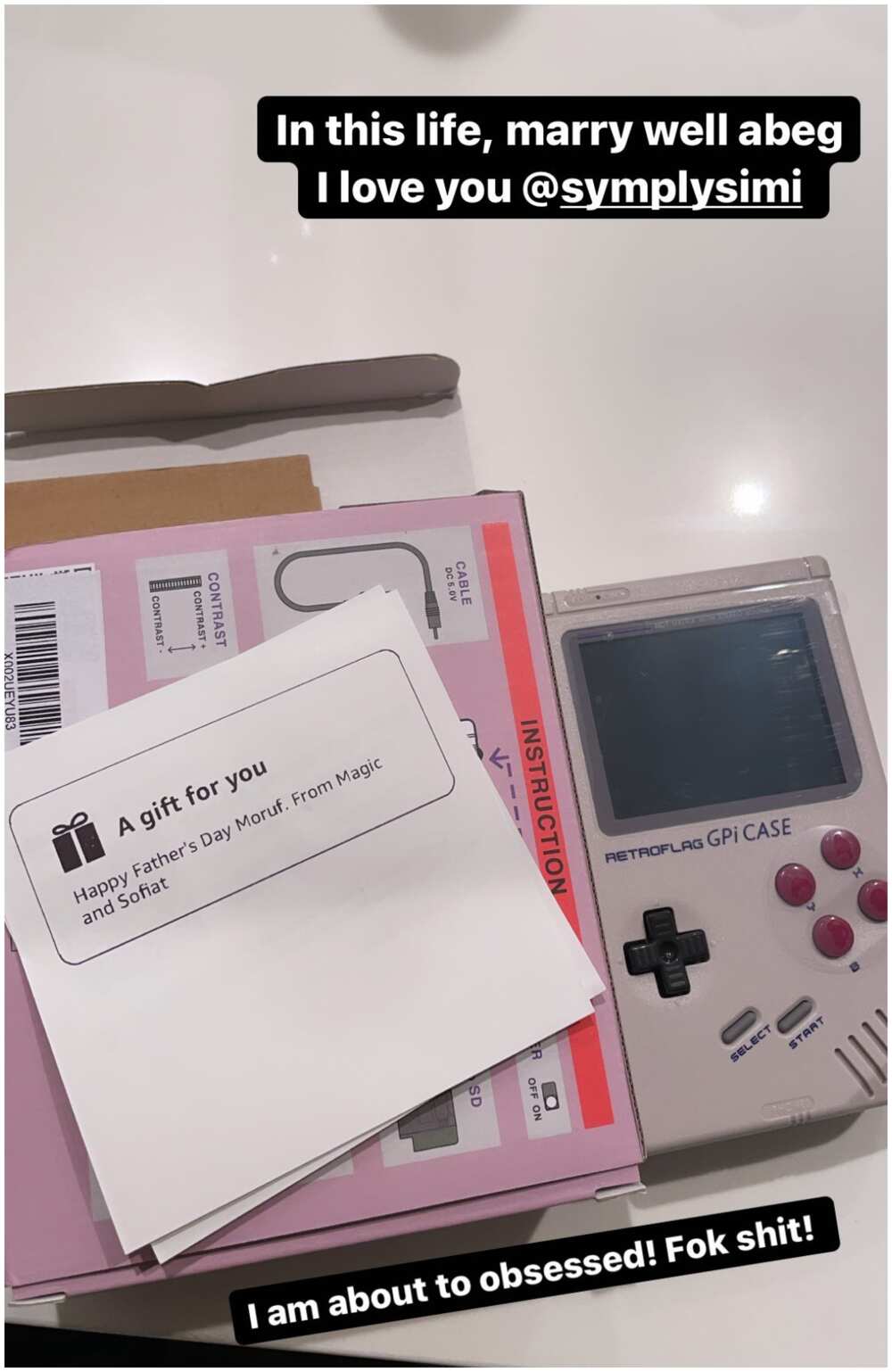Checkout The Gift Simi Bought For Adekunle Gold