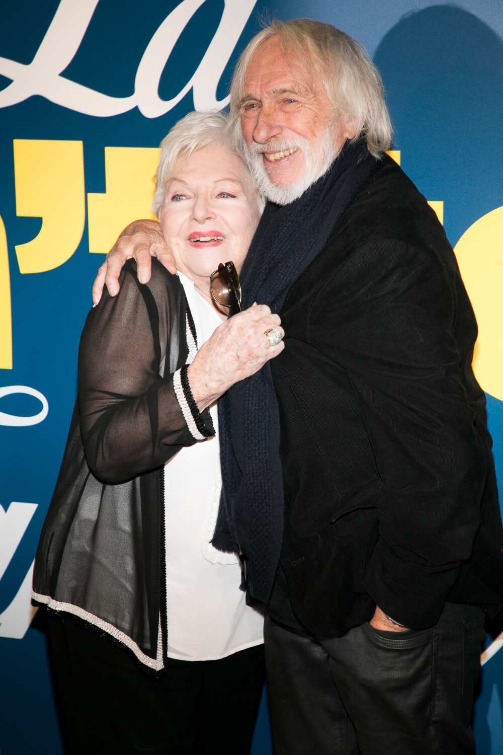 Actors Line Renaud and Pierre Richard attend the 'La Ch'tite Famille' Premiere at Cinema Gaumont Marignan on February 14, 2018 in Paris, France. (Photo by Marc Piasecki/WireImage)