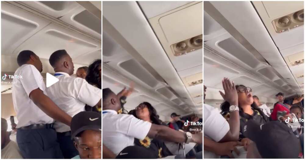 Woman on Nigerian aeroplane, I am not breathing