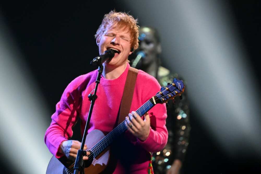 Ed Sheeran performs on stage during the MTV Europe Music Awards at the Laszlo Papp Budapest Sports Arena in Budapest, Hungary on November 14, 2021