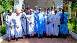 Photos emerge as Buhari reunites with old classmates in Daura, Katsina