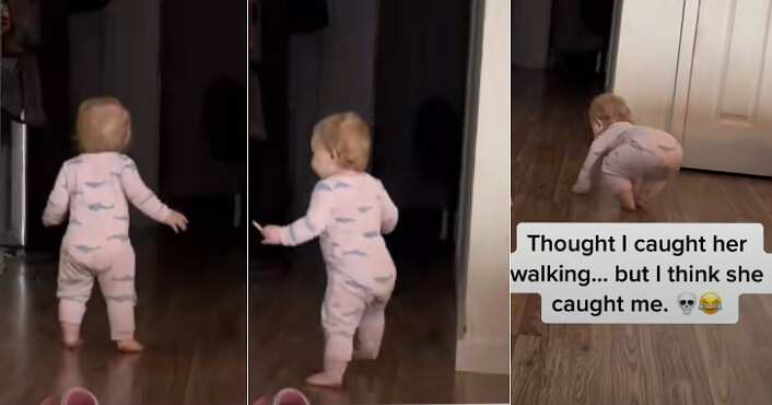 Mum catches daughter walking, secretly