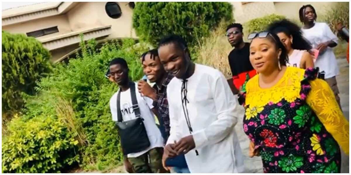 See what Nollywood actress Jaiye Kuti and rapper Naira Marley were up to on a movie set