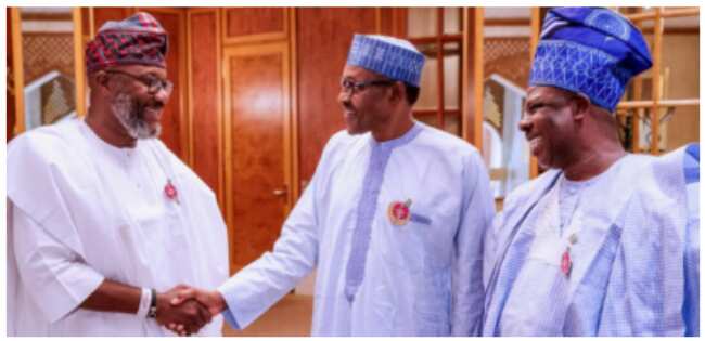 Buhari meets with Amosun, Akinlade in Aso Rock